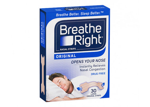 Breathe Right Tan Nasal Strips 30 Pack Large