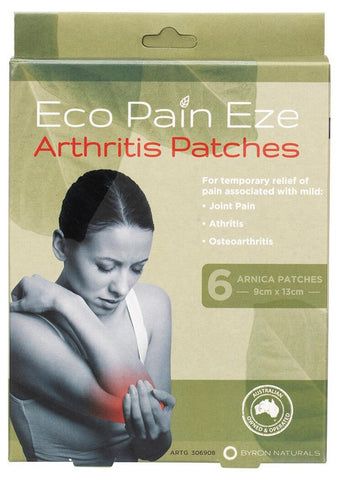 Byron Naturals Eco Pain Eze Arthritis Patches 9cmX13cm 6 Pack