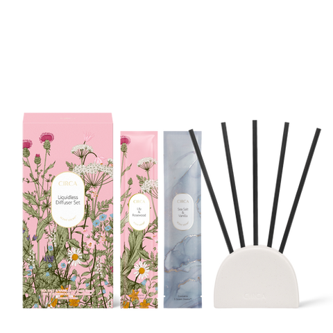 Circa Home Lily & Rosewood Liquidless Diffuser Set Scent Stems Set