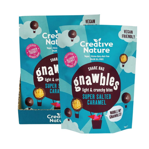 CREATIVE NATURE Gnawbles Light & Crunchy Bites Super Salted Caramel 75g 6PK