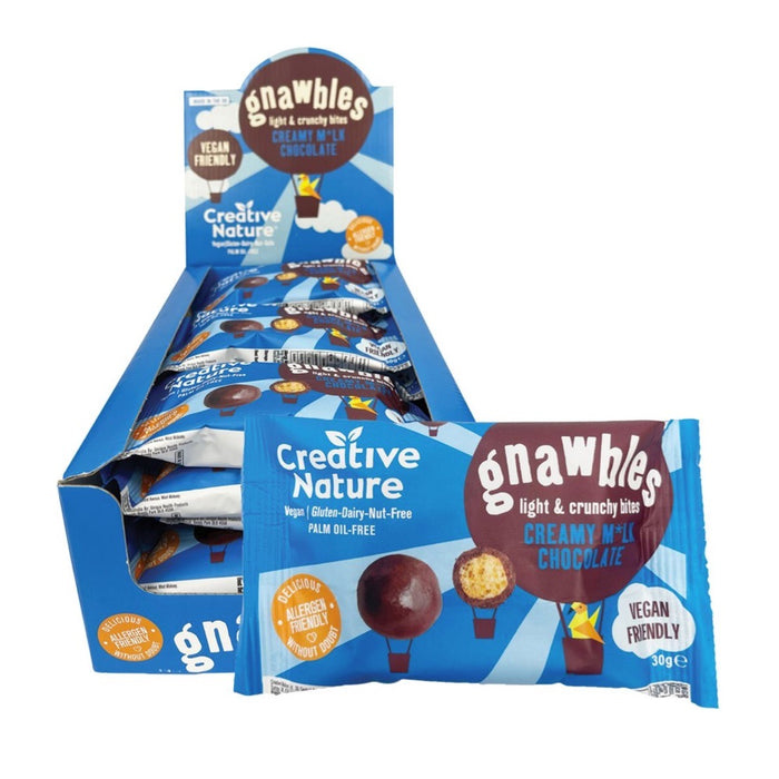 CREATIVE NATURE Gnawbles Light & Crunchy Bites Creeamy M*lk Chocolate 30g 15PK