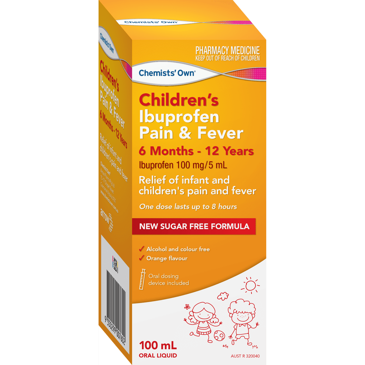 Chemists Own Childrenâ€™s Ibuprofen Pain & Fever 6 M-12 Years 100mL