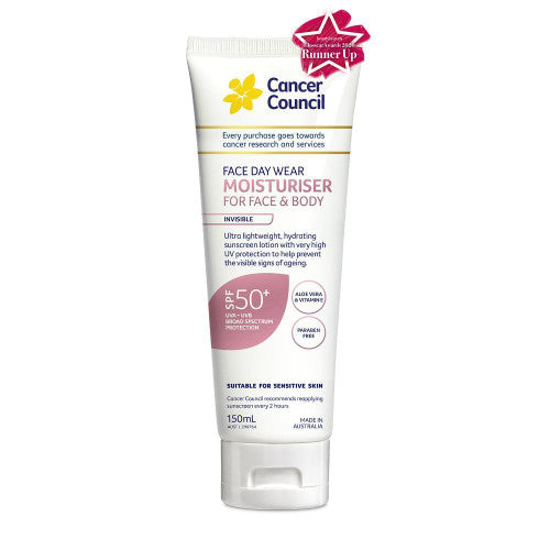 Cancer Council Face Daywear Moisturiser For Face & Body SPF50+ 150ml