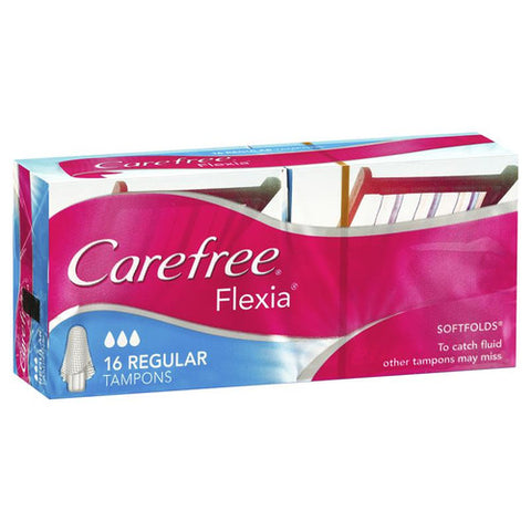 Carefree Flexia Fragrance Free Regular Tampons 16 Pack