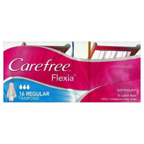 Carefree Flexia Regular Tampons With Wings 16 Pack