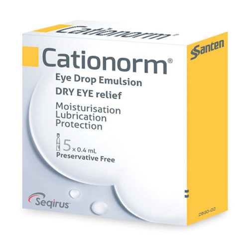 Cationorm Dry Eye Relief Preservative Free 0.4ml x 30 Vials