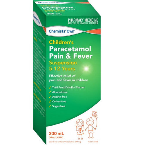 Chemists' Own Paracetamol Pain & Fever 5-12 Yrs 200mL (S2)