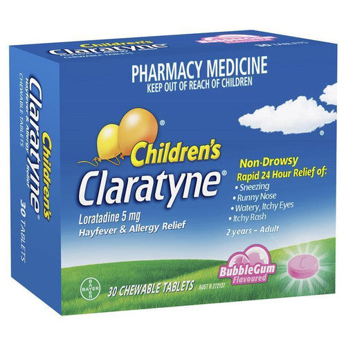 Claratyne Children's Hayfever & Allergy Relief 30 Chewable Tablets - Bubblegum