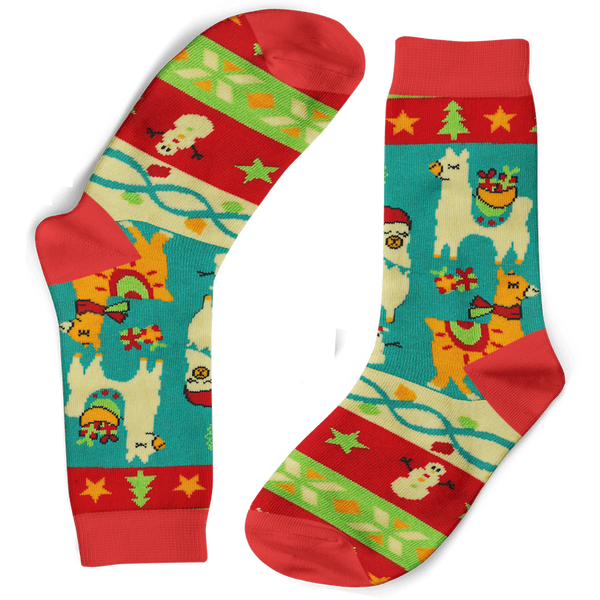 FUNKY SOCK CO Bamboo Socks Christmas Llamas 1