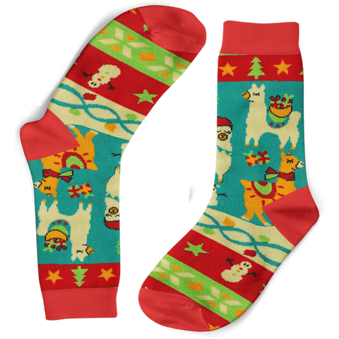 FUNKY SOCK CO Bamboo Socks Christmas Llamas 1