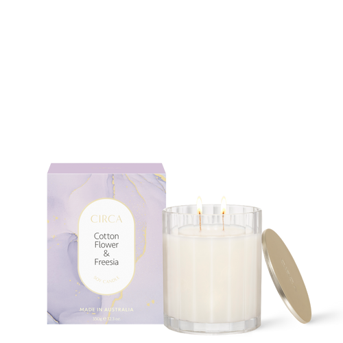 Circa Home Cotton Flower & Freesia Soy Candle 350g