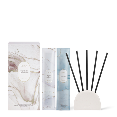 Circa Home Oceanique and Jasmine & Magnolia Liquidless Diffuser Set