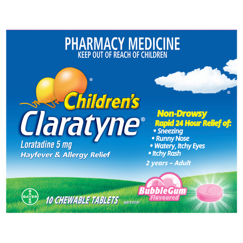 Claratyne Children's Hayfever & Allergy Relief 10 Chewable Tablets - Bubblegum