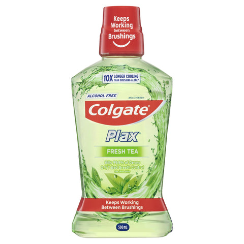 Colgate Plax Antibacterial Alcohol Free Mouthwash Fresh Tea 500mL