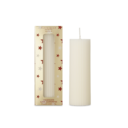 Champagne & Red Raspberries Column Candle