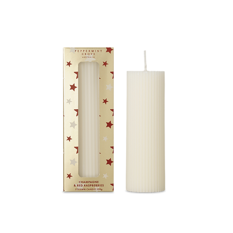 Champagne & Red Raspberries Column Candle