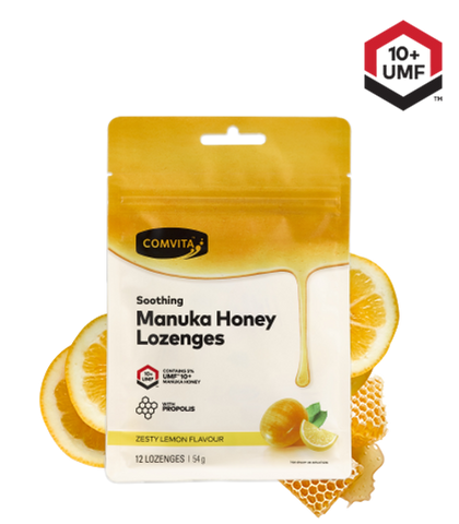 Comvita Manuka Honey Lozenges with Propolis- Lemon & Honey 12 Lozenges