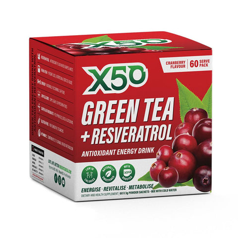 X50 Green Tea Cranberry 60 Sachets