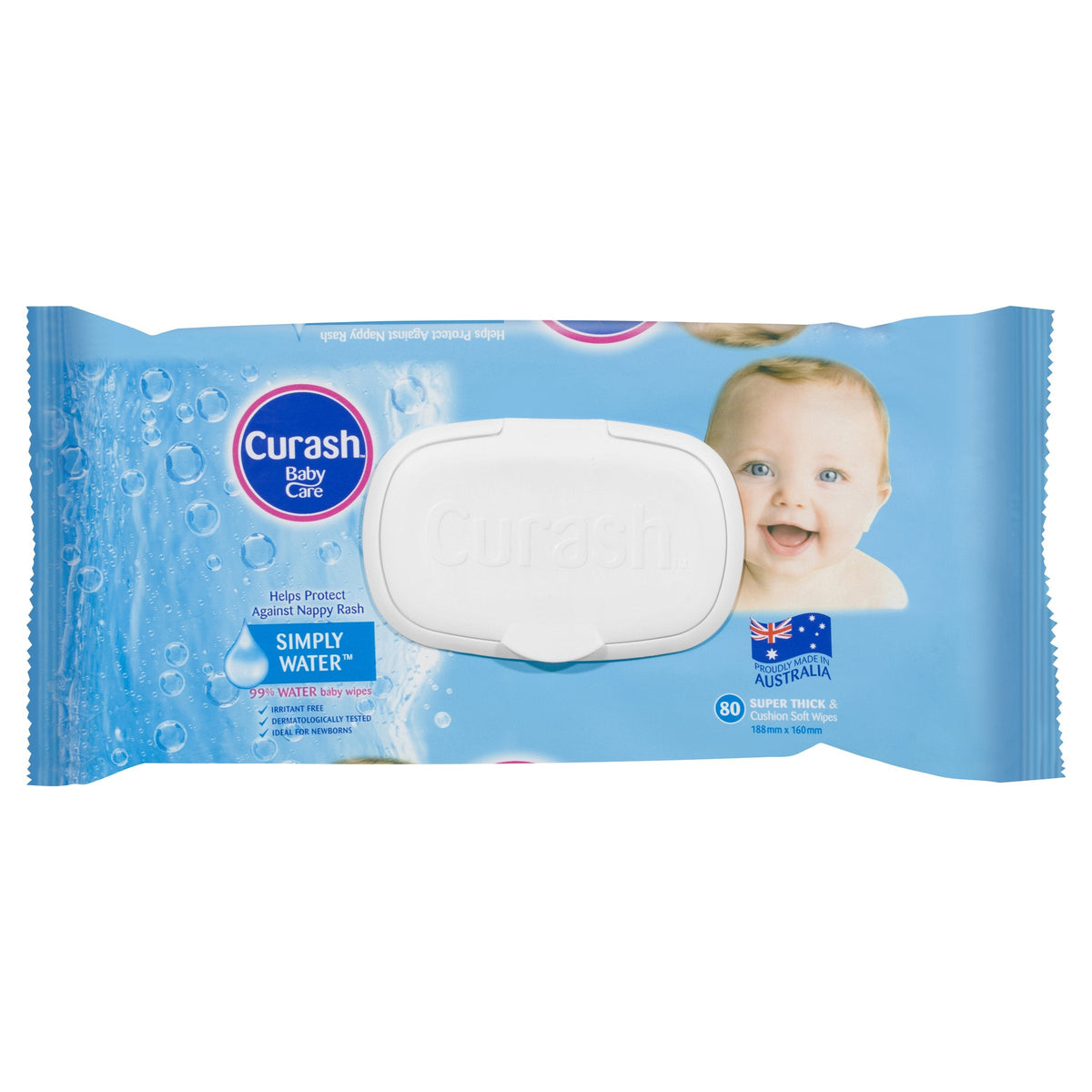 Curash Babycare Simply Water Baby Wipes 80 Pack