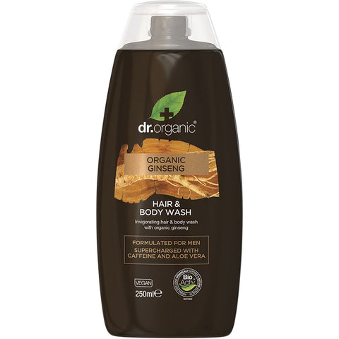 DR ORGANIC Men's Hair & Body Wash Organic Ginseng 250ml
