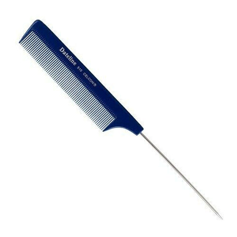 Dateline Professional Blue Celcon Tail Comb 510 Stainless Steel Pin