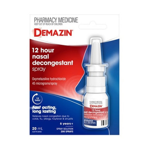 Demazin 12 Hour Nasal Decongestant Spray 20ml (S2)