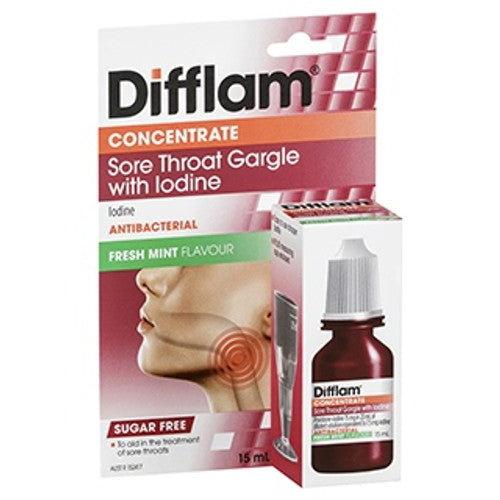 Difflam Concentrate Throat Gargle with Iodine 15ml