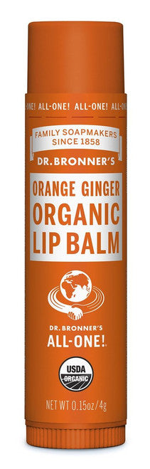Dr. Bronner's Organic Orange Ginger Lip Balm 4g