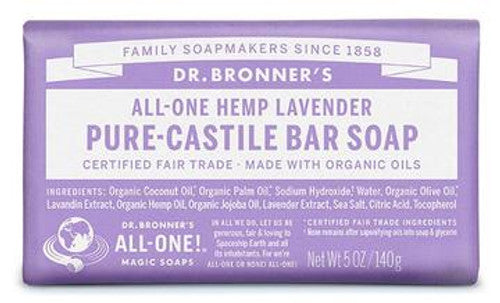 Dr. Bronner's Pure-Castile Lavender Bar Soap 140g