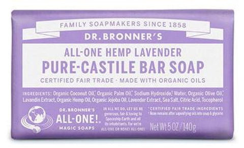 Dr. Bronner's Pure-Castile Lavender Bar Soap 140g