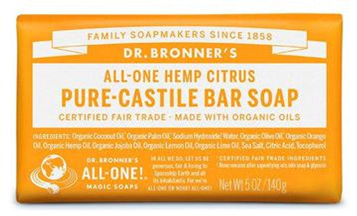 Dr. Bronner's Pure-Castile Orange Citrus Bar Soap 140g