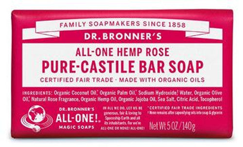 Dr. Bronner's Pure-Castile Rose Bar Soap 140g