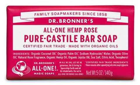 Dr. Bronner's Pure-Castile Rose Bar Soap 140g