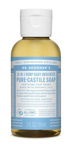 Dr. Bronner's Pure Castile Unscented Liquid Soap 59ml
