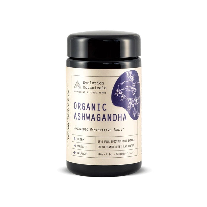 EVOLUTION BOTANICALS Ashwagandha - Organic 15:1 Ayurvedic Restorative Tonic 120g