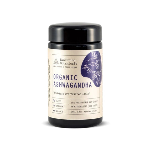 EVOLUTION BOTANICALS Ashwagandha - Organic 15:1 Ayurvedic Restorative Tonic 120g