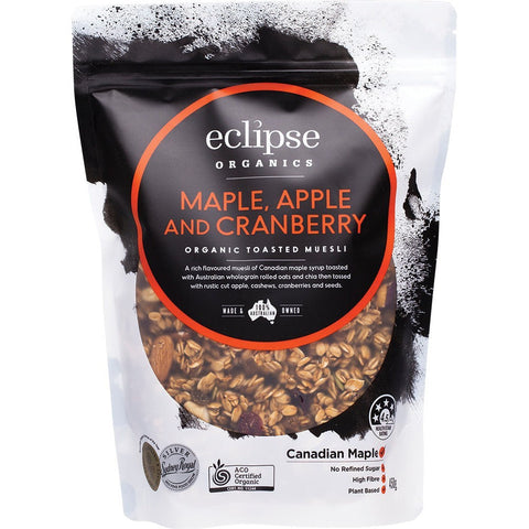 ECLIPSE ORGANICS Organic Muesli Maple, Apple & Cranberry 450g