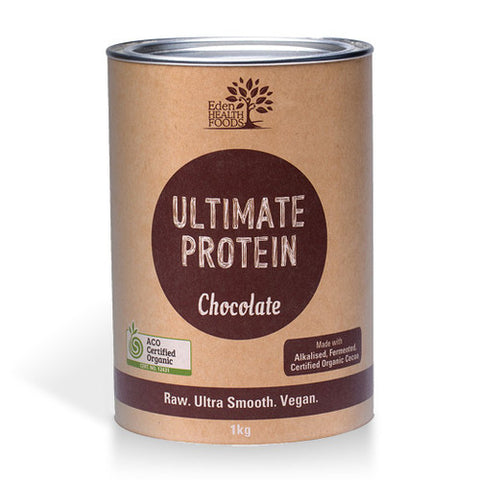 Eden Health Foods Ultimate Protein Chocolate 1kg Front of Tin