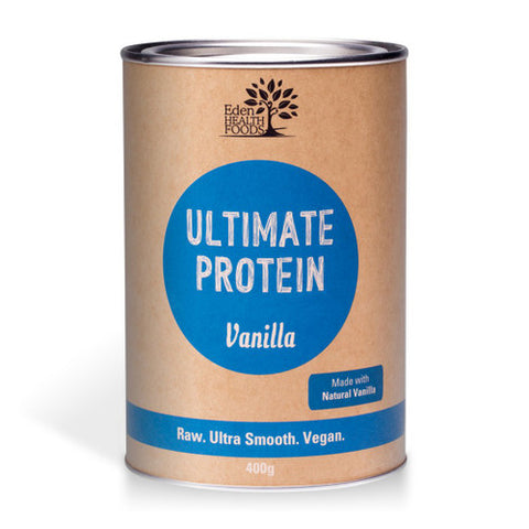 Eden Health Foods Ultimate Protein Vanilla 400g Front of Tin