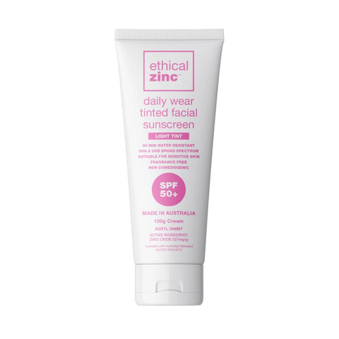ETHICAL ZINC Daily Wear Tinted Facial Sunscreen Light Tint SPF 50+ 100g