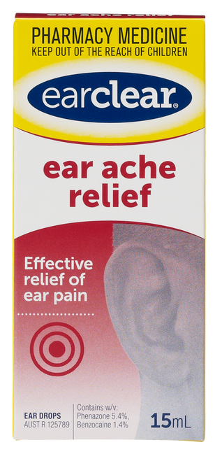 Earclear Ear Ache Relief Drops 15ml