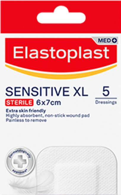 Elastoplast Sensitive XL 6X7cm 5 Pack