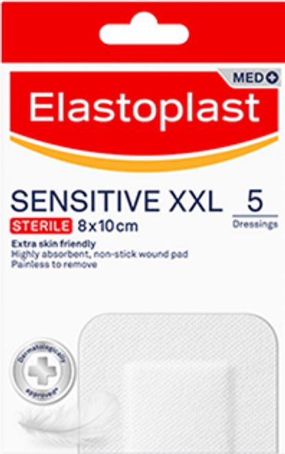 Elastoplast Sensitive XXL 8X10cm 5 Pack