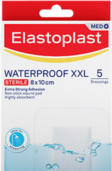 Elastoplast Waterproof XXL 8X10cm 5 Pack