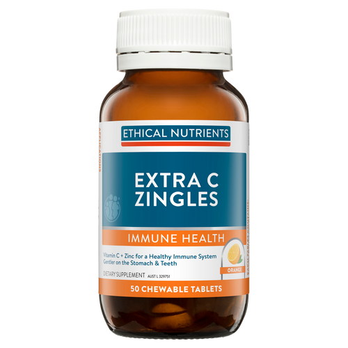 Ethical Nutrients Extra C Zingles Orange 50 Chewable Tablets