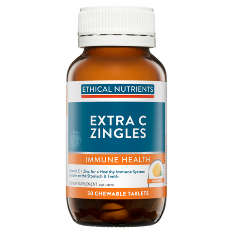 Ethical Nutrients Extra C Zingles Orange 50 Chewable Tablets