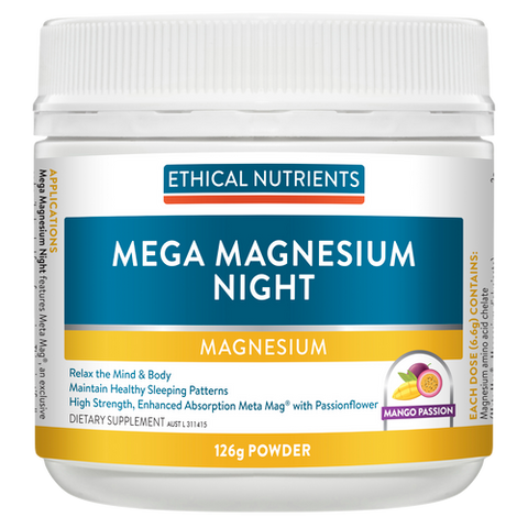 Ethical Nutrients Mega Night Magnesium 126g Mango Passion