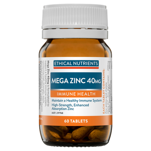 Ethical Nutrients Mega Zinc 40mg 60 Tablets