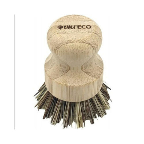 EVER ECO Pot Scrubber Bamboo Handle, Palm Leaf Bristles 1