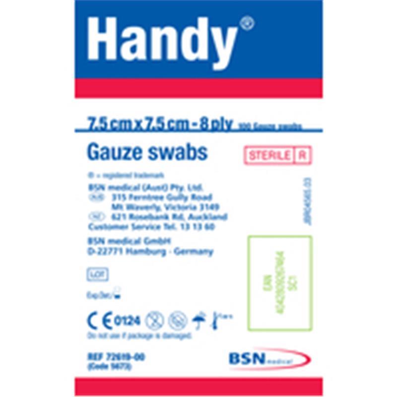 Handy Gauze 5673 Sterile Swab7.5x7.5cm 100Pack